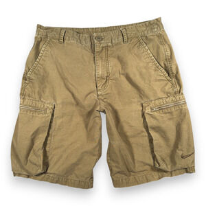 Nike Shorts Mens 32 Green Cargo Ripstop Military Utility Tactical Swoosh Zip